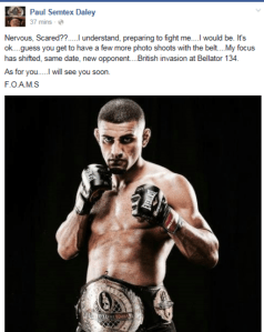 Paul Daley FB Statement