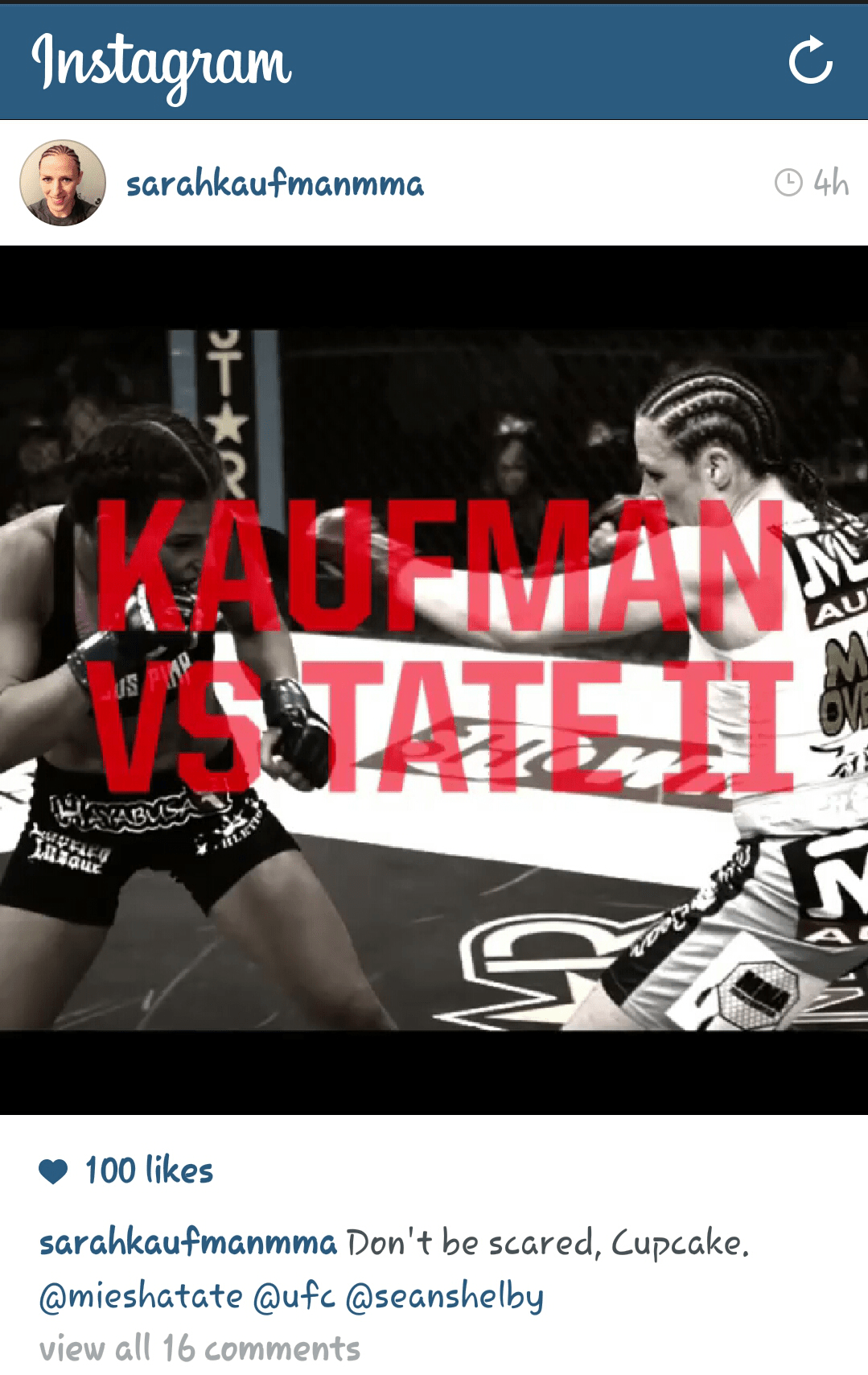 SARAH KAUFMAN DON’T BE SCARED ‘CUPCAKE’ TWEET