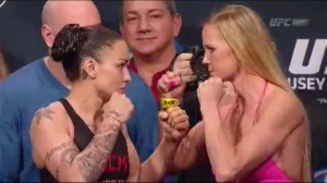 Holly Holm Vs Raquel Pennington Face Off UFC 184