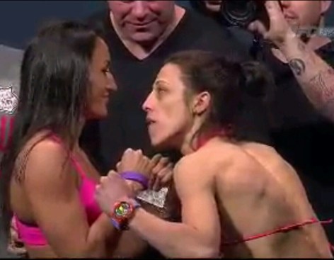 Carla Esparza vs Joanna Jedrzejczyk Face Off UFC 185