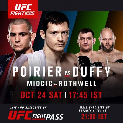 UFC FIGHT NIGHT®: POIRIER vs. DUFFY TO AIR FREE ON TV IN UK &&nbsp;IRELAND