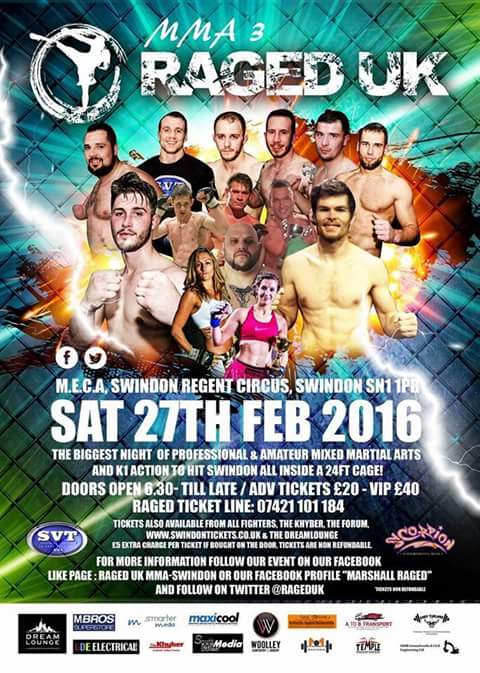 RAGED UK MMA 3 Returns February 27th @MECA&nbsp;Swindon